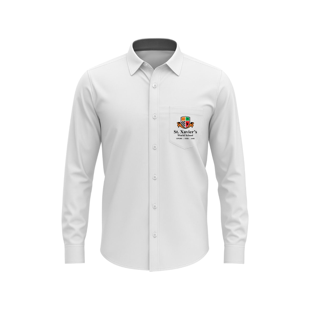 St. Xavier’s World School Winter Formal Shirt (White – Full Sleeves)