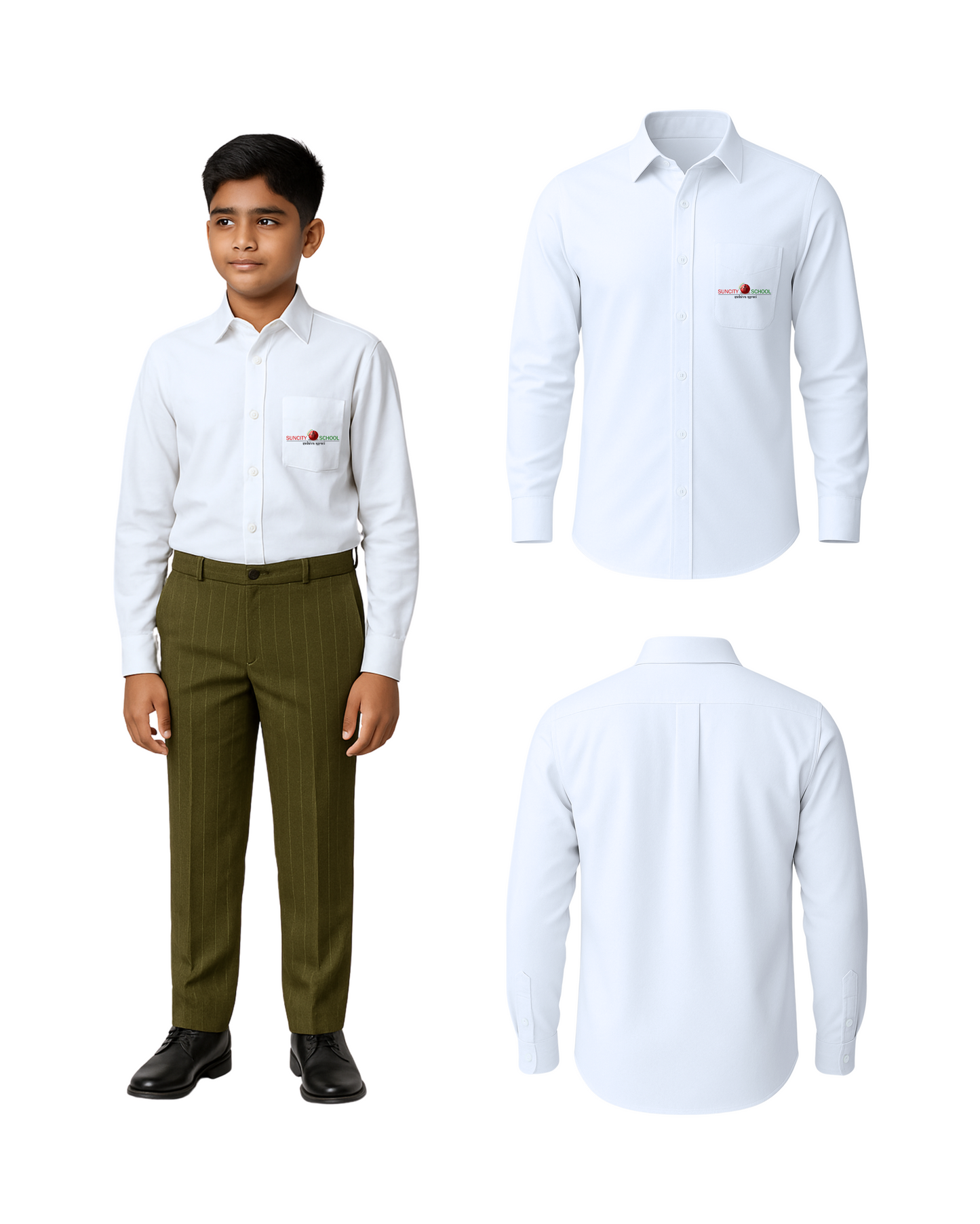 Suncity White Formal F/S Shirt