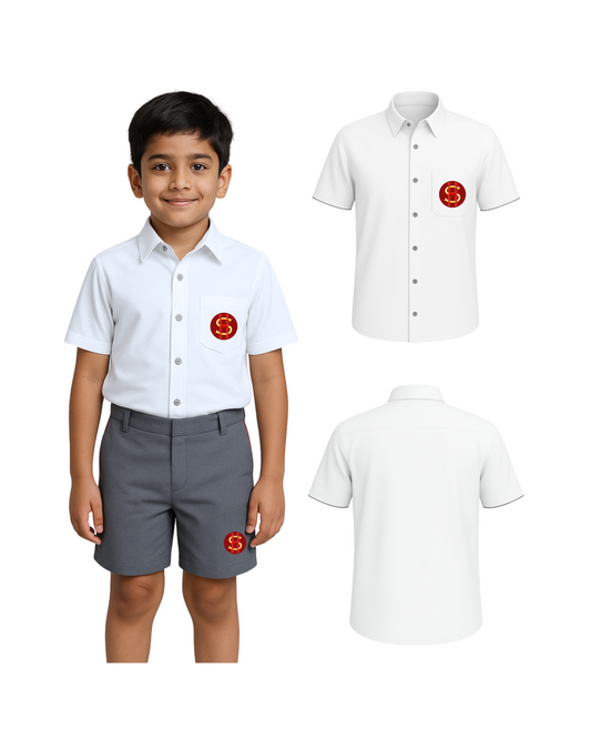 SHIS White Half-Sleeve Shirt