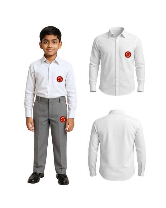SHIS HALF-Sleeve White Shirt