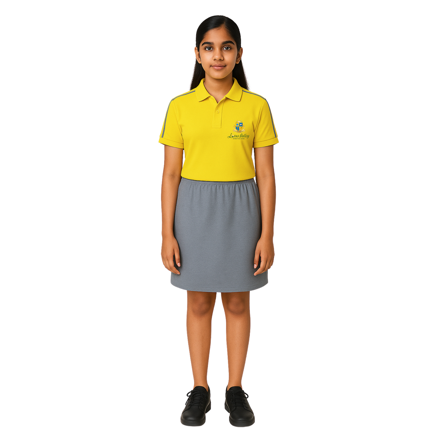 Girls' Grey Wrap Skirt with Shorts - Lotus Valley