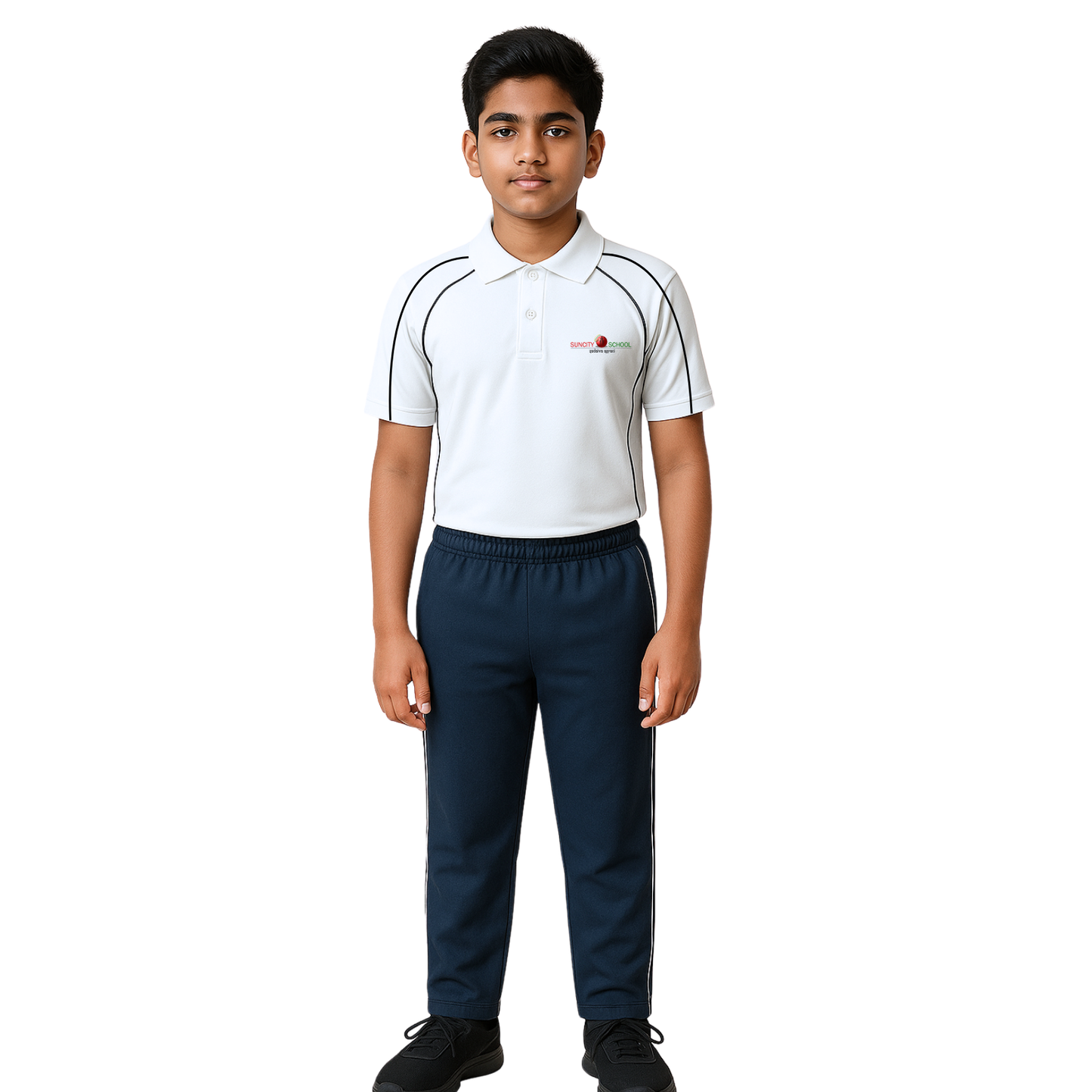 Suncity Sports Polo T-shirt ( white , Orange , Blue )