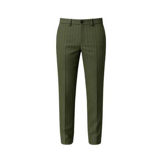 Suncity Pinstripe Trouser (Olive Green)