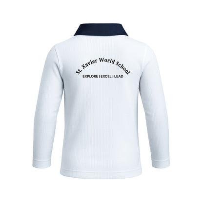 St. Xavier’s World School Winter Polo (White – Needle Drop Fabric)