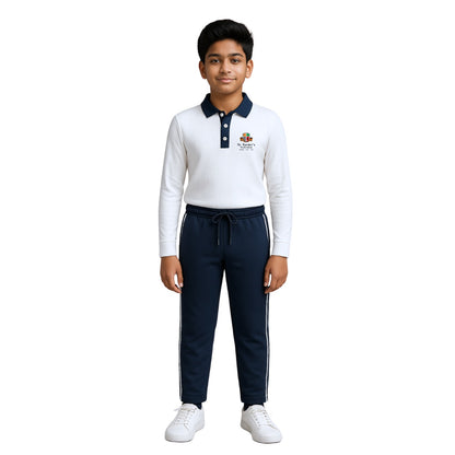 St. Xavier’s World School Winter Polo (White – Needle Drop Fabric)