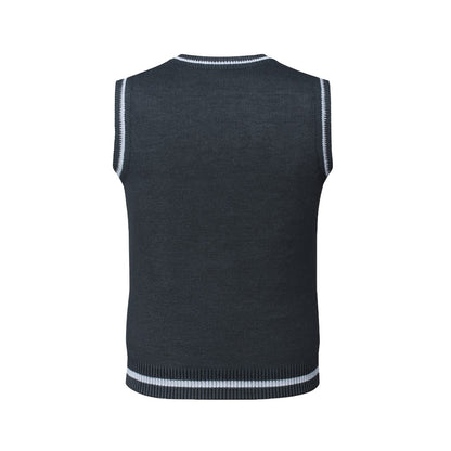 St. Xavier’s World School Winter Sleeveless Sweater (Grey – V-Neck)
